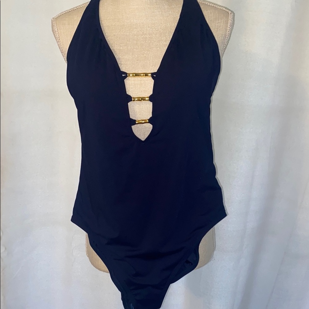 Bleu Rod Beattie Navy blue one piece swimsuit